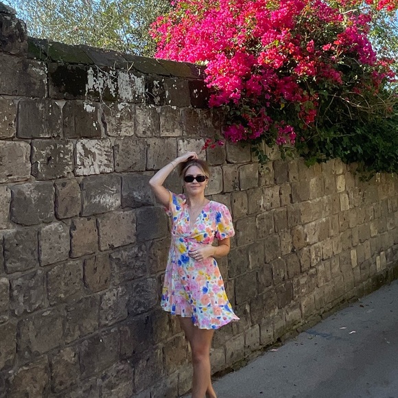 Zara - Floral Print Mini Dress - Picture 4 of 8